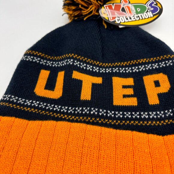University of Texas at El Paso UTEP Kid's Acrylic Pom Pom Beanie with Tags - Picture 6 of 13